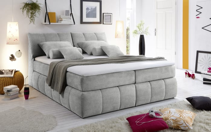 Boxspringbett Toledo 3, grau, 180 x 200 cm-01