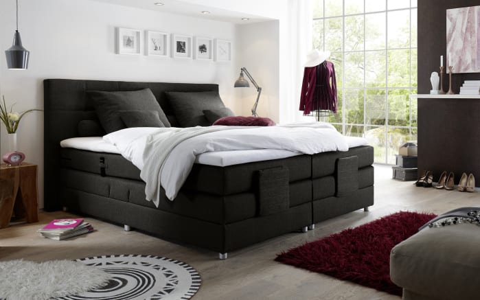 Motor-Boxspringbett Manolo 2, schwarz, 180 × 200 cm-01