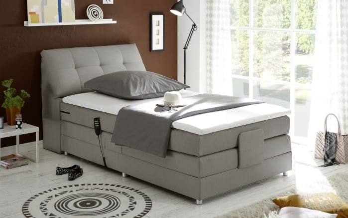 Motor-Boxspringbett Concord 3, grau, 120 x 200 cm-01