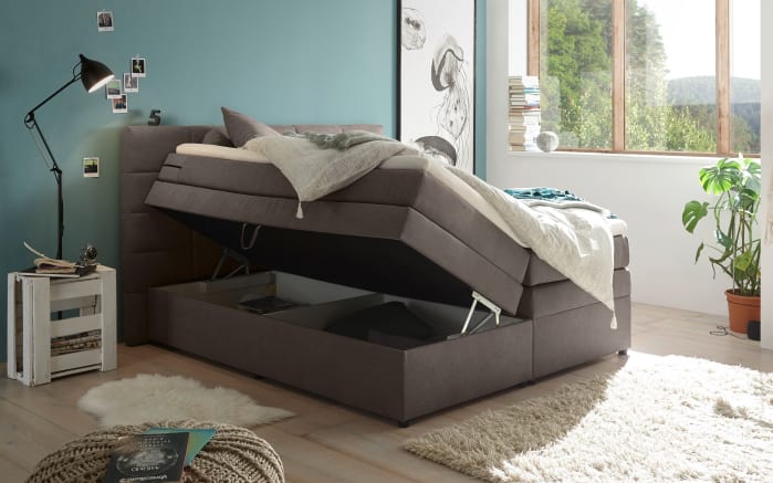 Boxspringbett Tacoma 3, Soro stone, 180 x 200 cm, inkl. Topper und Bettkasten-02