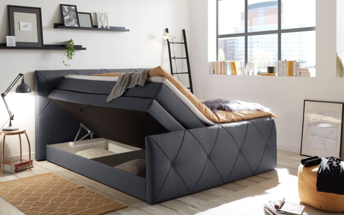 Boxspringbett Calgary 2, anthrazit, 180 x 200 cm-02
