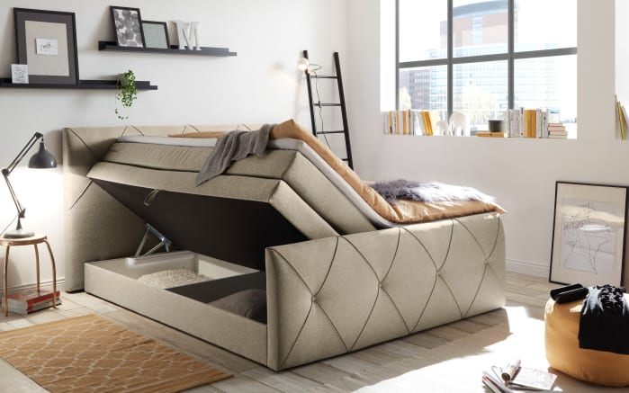 Boxspringbett Calgary 2, schlamm, 180 x 200 cm-02