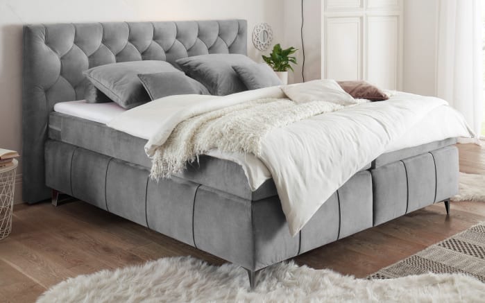 Boxspringbett Pembroke 8, grey, 180 × 200 cm-01