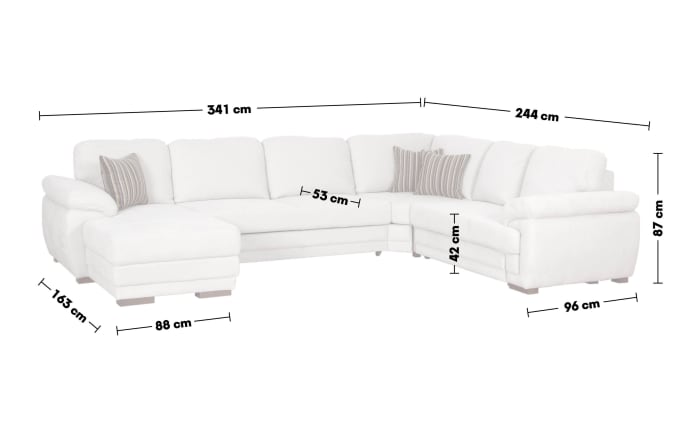 Wohnlandschaft Evan, beige, 2-Sitzer rechts-02