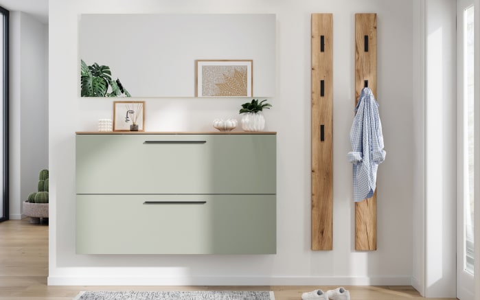 Schuhschrank Lissome, Grün/Eiche-Nachbildung, inkl. Schuhkörbe-04