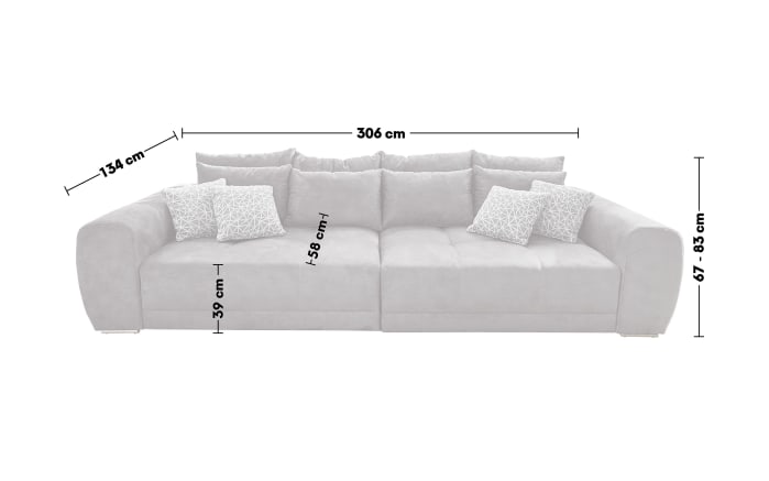 Big Sofa Moldau, grau, inkl. Kissen-02