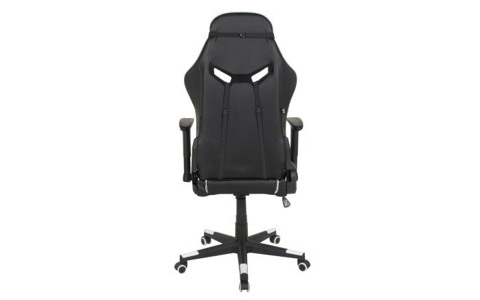 Gaming Stuhl G30, Mikrofaser schwarz, Absetzung Kunstleder weiß-03