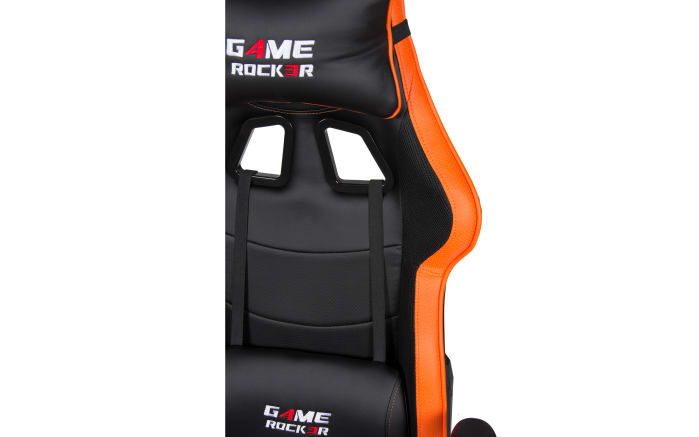Gaming Stuhl G-10, Kunstleder schwarz, Nylonstoff orange-03