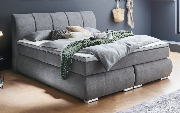 Boxspringbett BX2120 Malin, grau, 180 x 200 cm online bei Hardeck kaufen