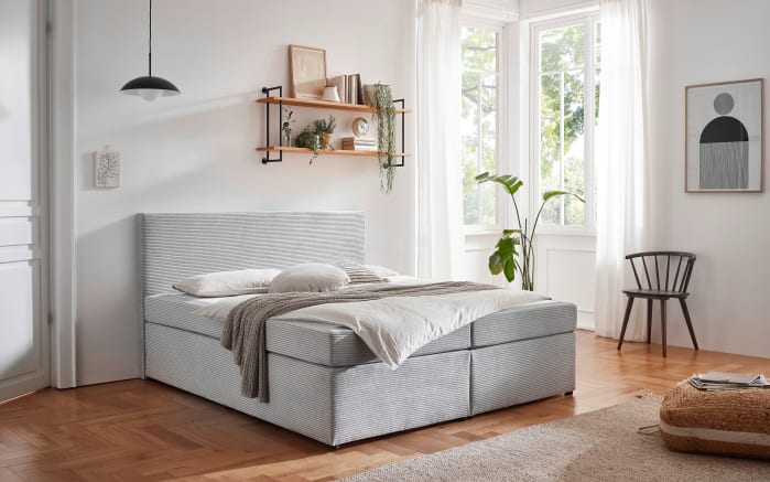 Boxspringbett Aspen, silber, 180 x 200 cm-01