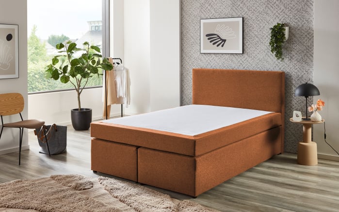 Boxspringbett Aspen, terra, 140 x 200 cm