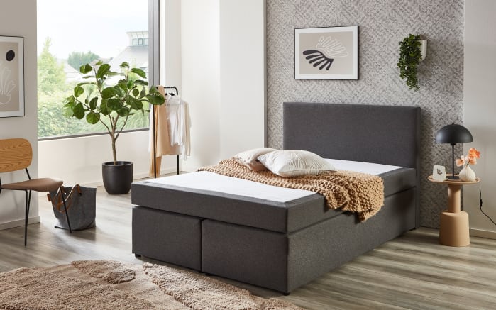 Boxspringbett Aspen, grau, 140 x 200 cm-01