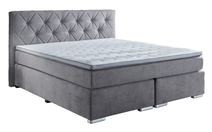 Boxspringbett BX2100 Baker, lichtgrau, 180 x 200 cm-02