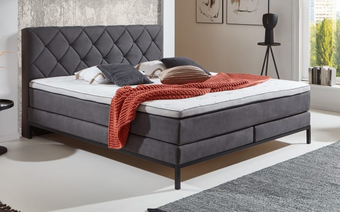 Boxspringbett BX2180 Rockaway, anthrazit, 180 x 200 cm-01