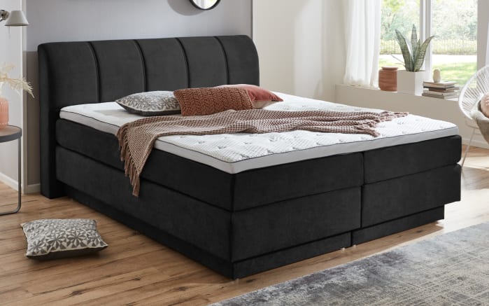 Boxspringbett BX2240 Ottawa, anthrazit, 180 x 200 cm