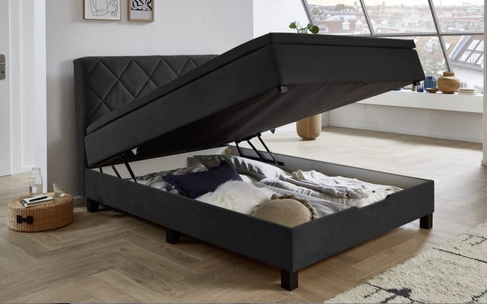 Boxspringbett BX2280 Jeff, schwarz, 120 x 200 cm-04