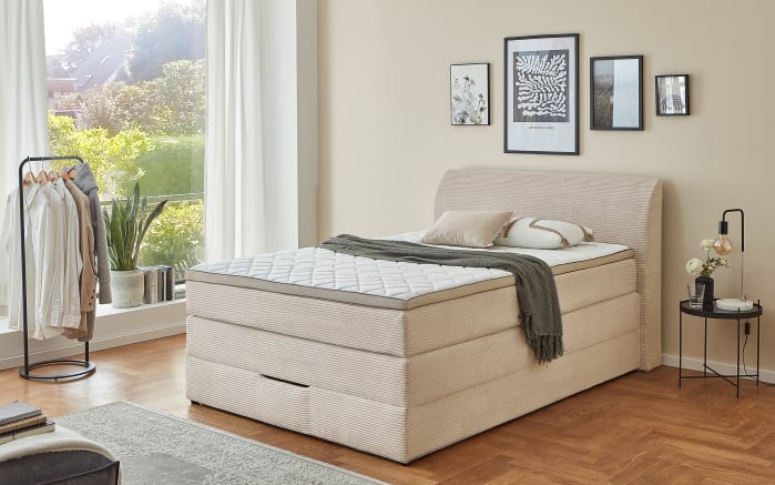 Boxspringbett Kurt, natur, 140 x 200 cm-01
