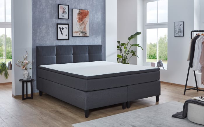 Boxspringbett Surrey, anthrazit, 140 x 200 cm, inkl. Topper-02