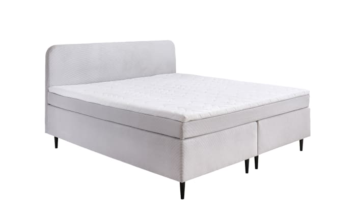 Boxspringbett Villach, silber, 140 x 200 cm, inkl. Topper-05