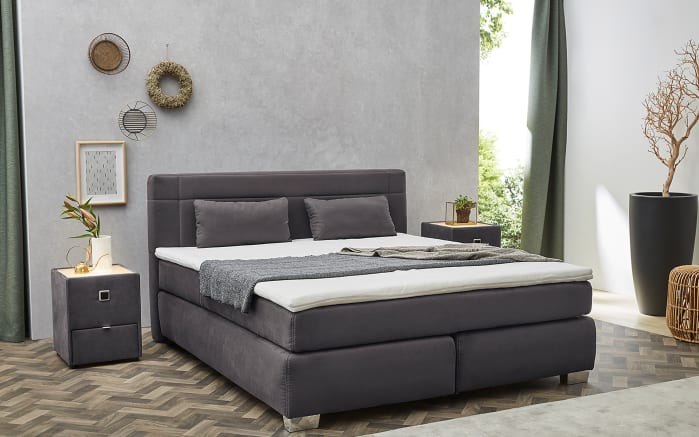 Boxspringbett Romana Mix, dunkelgrau, 180 x 200 cm-01