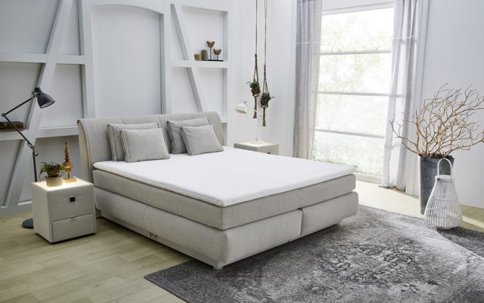 Boxspringbett Carla, beige, 180 x 200 cm, Härtegrad medium-01