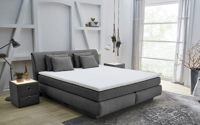 Boxspringbett Carla, dunkelgrau, 160 x 200 cm, Härtegrad medium-01