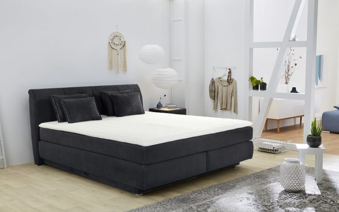 Boxspringbett Carla, schwarz, 180 x 200 cm, Härtegrad medium-01