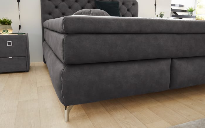 Boxspringbett Marilyn, anthrazit, 180 x 200 cm, inkl. Topper-02