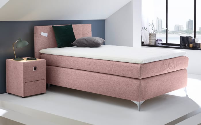 Boxspringbett Nora, rosa, 120 x 200 cm-01