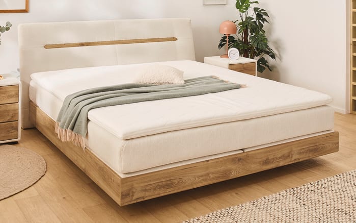 Boxspringbett Hetty Mix, beige, 180 x 200 cm, Härtegrad medium und fest