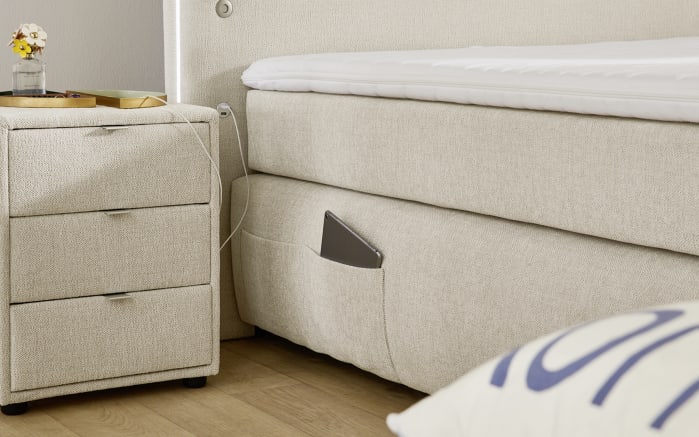Boxspringbett Livia Mix, beige, 180 x 200 cm,  inkl. 2 USB-Ladeports-04