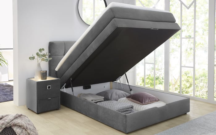 Boxspringbett Amy, grau, 140 x 200 cm-02