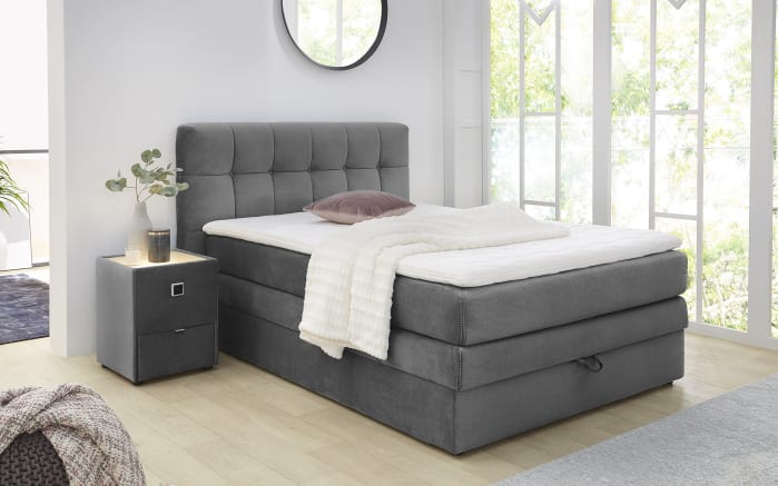 Boxspringbett Amy, grau, 140 x 200 cm-01