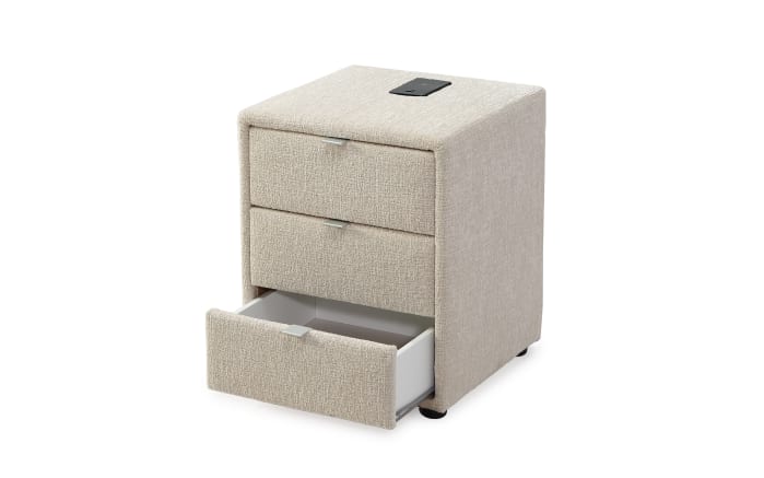 Nachtkonsole Lissy, beige, inkl. USB Aufladestation-02