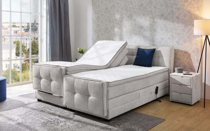 Boxspringbett Paloma 180, hellgrau, 180 x 200 cm, inkl. motorischer Verstellung-02