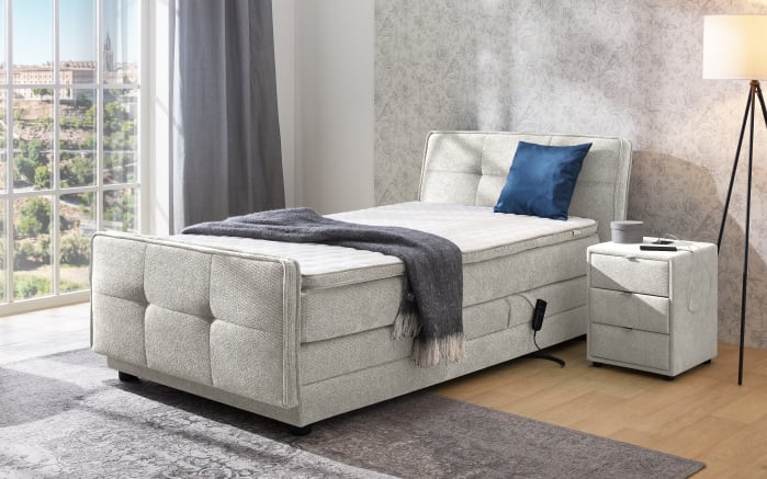 Boxspringbett Paloma 120, hellgrau, 120 x 200 cm, inkl. motorischer Verstellung-01