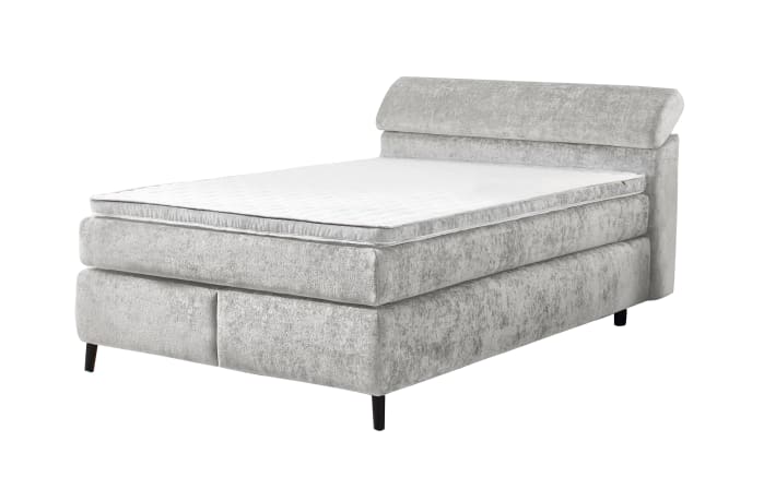 Boxspringbett Diva 140, hellgrau, 140 x 200 cm, inkl. Kaltschaumtopper-04