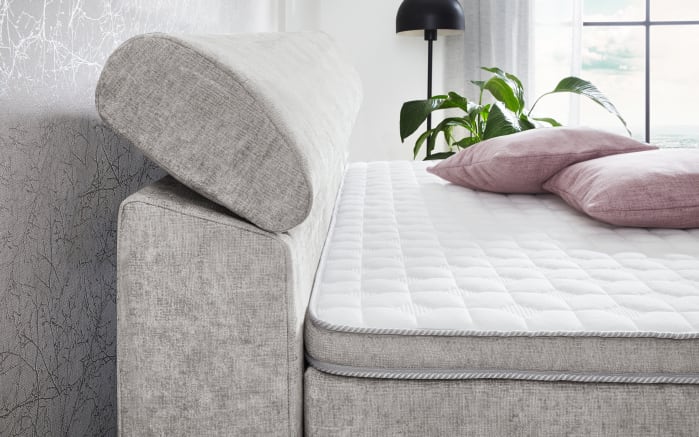 Boxspringbett Diva 140, hellgrau, 140 x 200 cm, inkl. Kaltschaumtopper-03