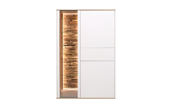 Highboard Faro, weiß/Asteiche, 147 cm, inkl. Push-to-Open Funktion-02
