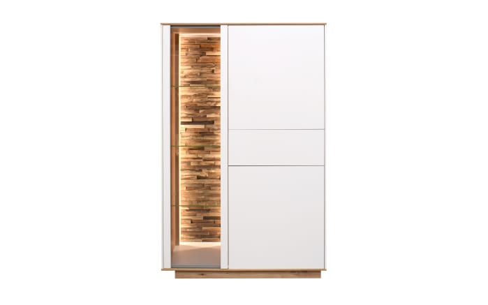 Highboard Faro, weiß/Asteiche, 155 cm, inkl. Push-to-Open Funktion-02