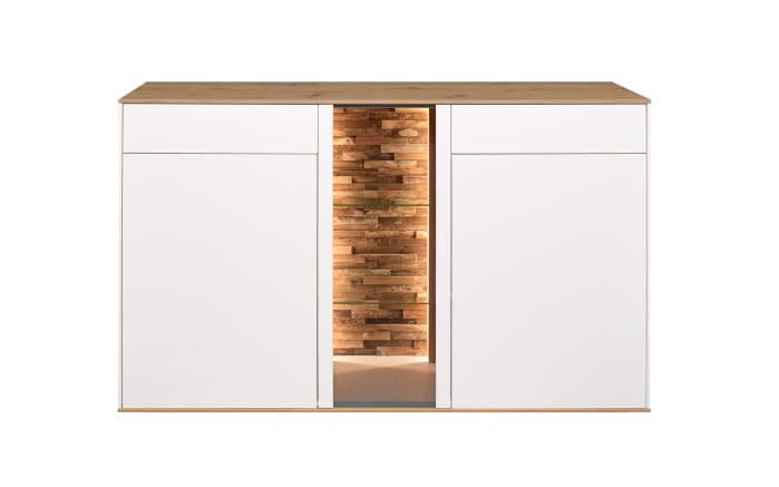 Sideboard Faro, weiß/Asteiche, 90 cm, inkl. Push-to-Open Funktion-02