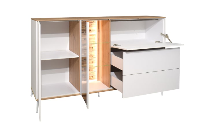 Sideboard Faro, weiß/Asteiche, 105 cm, inkl. Push-to-Open Funktion-04
