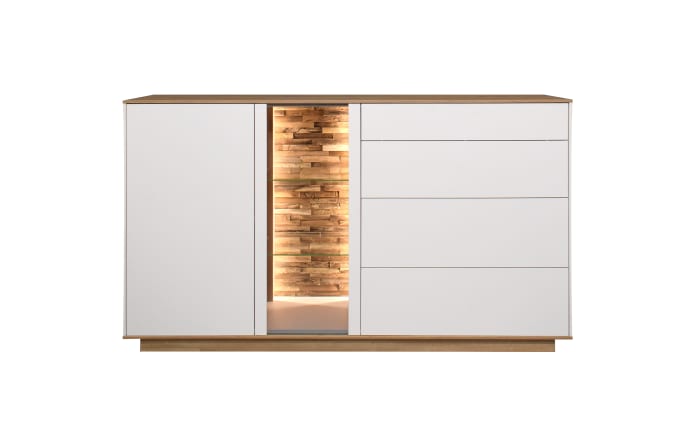 Sideboard Faro, weiß/Asteiche, 98 cm, inkl. Push-to-Open Funktion-02
