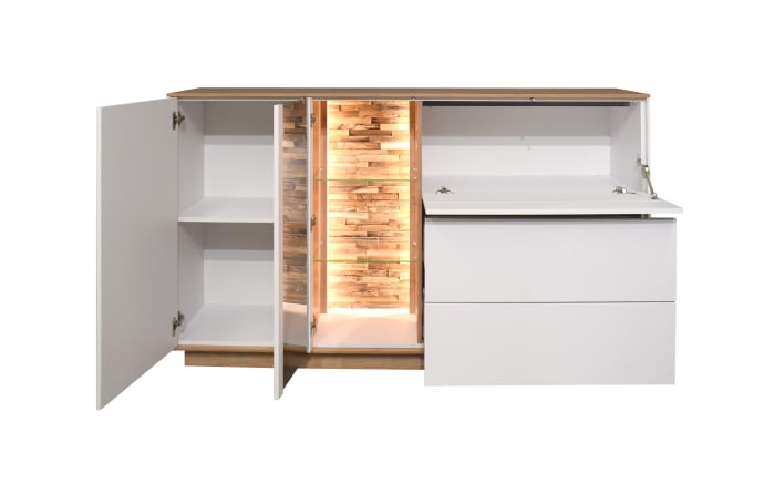 Sideboard Faro, weiß/Asteiche, 98 cm, inkl. Push-to-Open Funktion-04