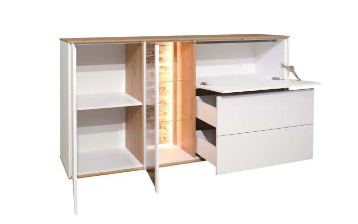 Sideboard Faro, weiß/Asteiche, 90 cm, inkl. Push-to-Open Funktion-04