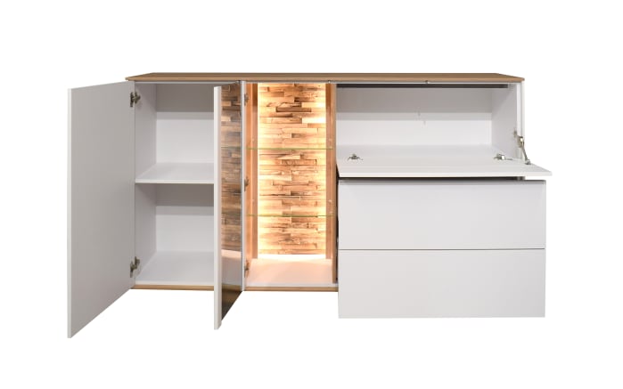 Sideboard Faro, weiß/Asteiche, 90 cm, inkl. Push-to-Open Funktion-03