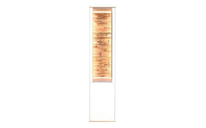 Standvitrine Faro, weiß/Asteiche, 180 cm, inkl. Push-to-Open Funktion-02