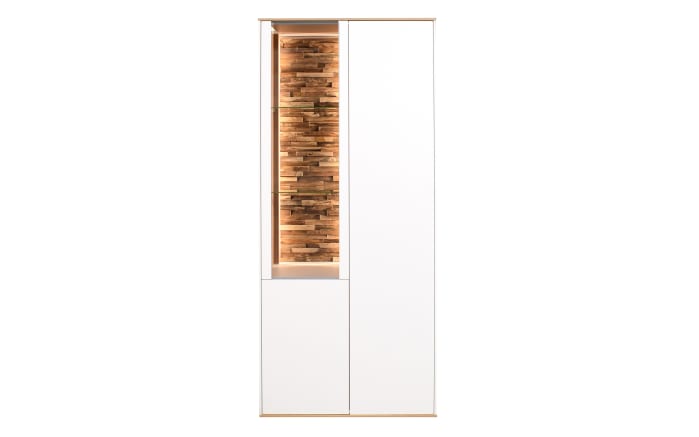Vitrinenschrank Faro, weiß/Asteiche, 180 cm, inkl. Push-to-Open Funktion-02