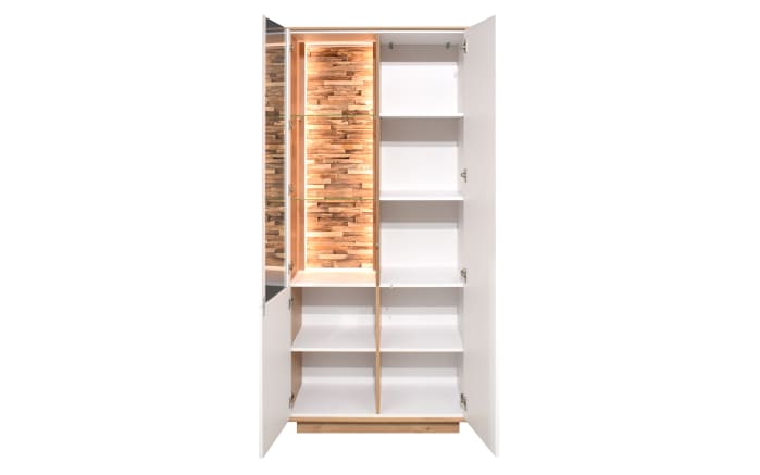 Vitrinenschrank Faro, weiß/Asteiche, 188 cm, inkl. Push-to-Open Funktion-04