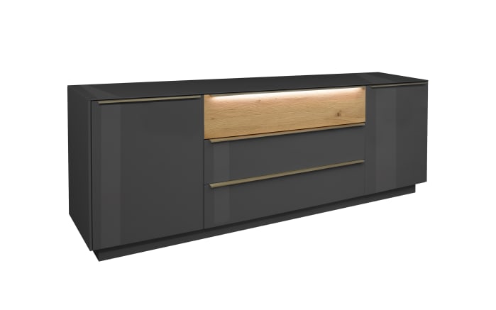 Sideboard Nova, anthrazit/Eiche massiv, inkl. Griffbeleuchtung-01